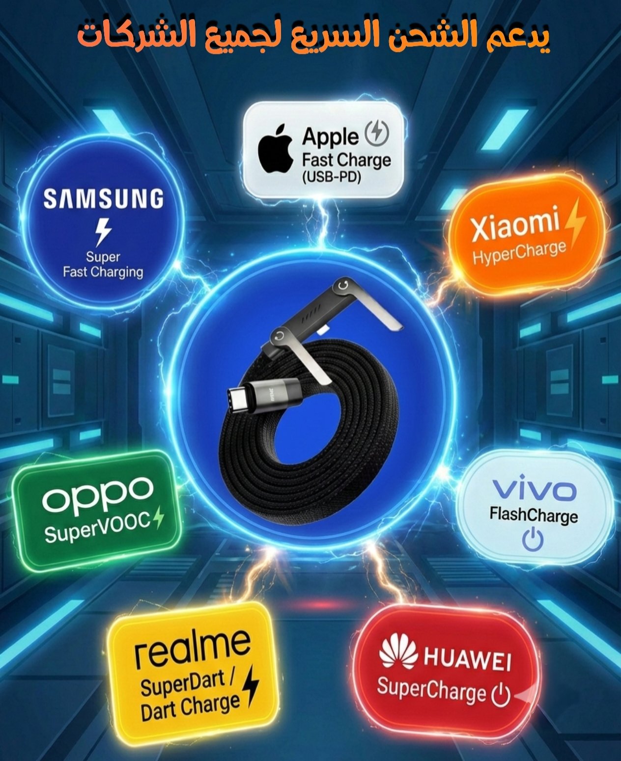 كابل 240 واط original + حامل مدمج ( support )